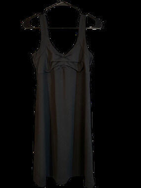 Alpine Design Black Sleeveless Ruched Front Knee Length Dress Women Sz S